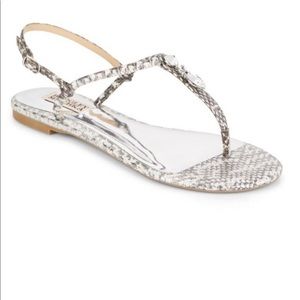 Badgley Mischka Amex snake-embossed sandals size 8